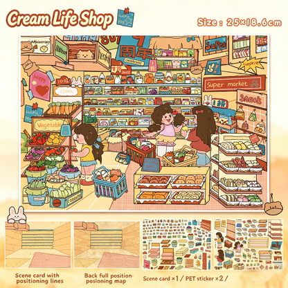 YiLan DIY 3D Scene Stickers 125.0 Special Oil Stocking Series Diorama Stickers #310
