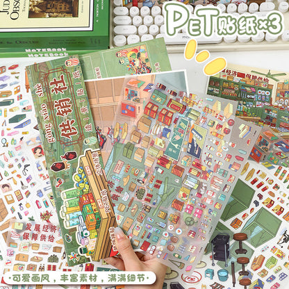 YiLan Sticker  146.0 DIY 3D Scene Stickers Miniature Scene Supermarket Cabin #224