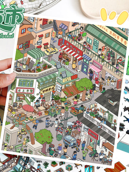 YiLan DIY 3D Scene Stickers 106.0 Special Oil Street View Stereo Cabin #229