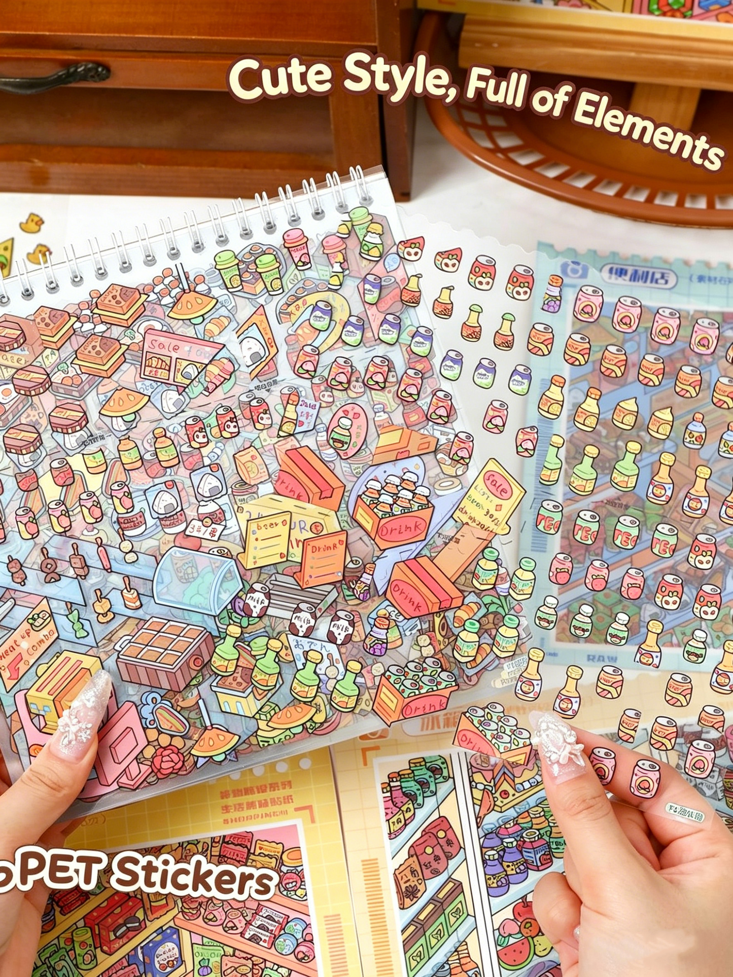 YiLan DIY 3D Scene Stickers The new collection of Stack goods scene #245