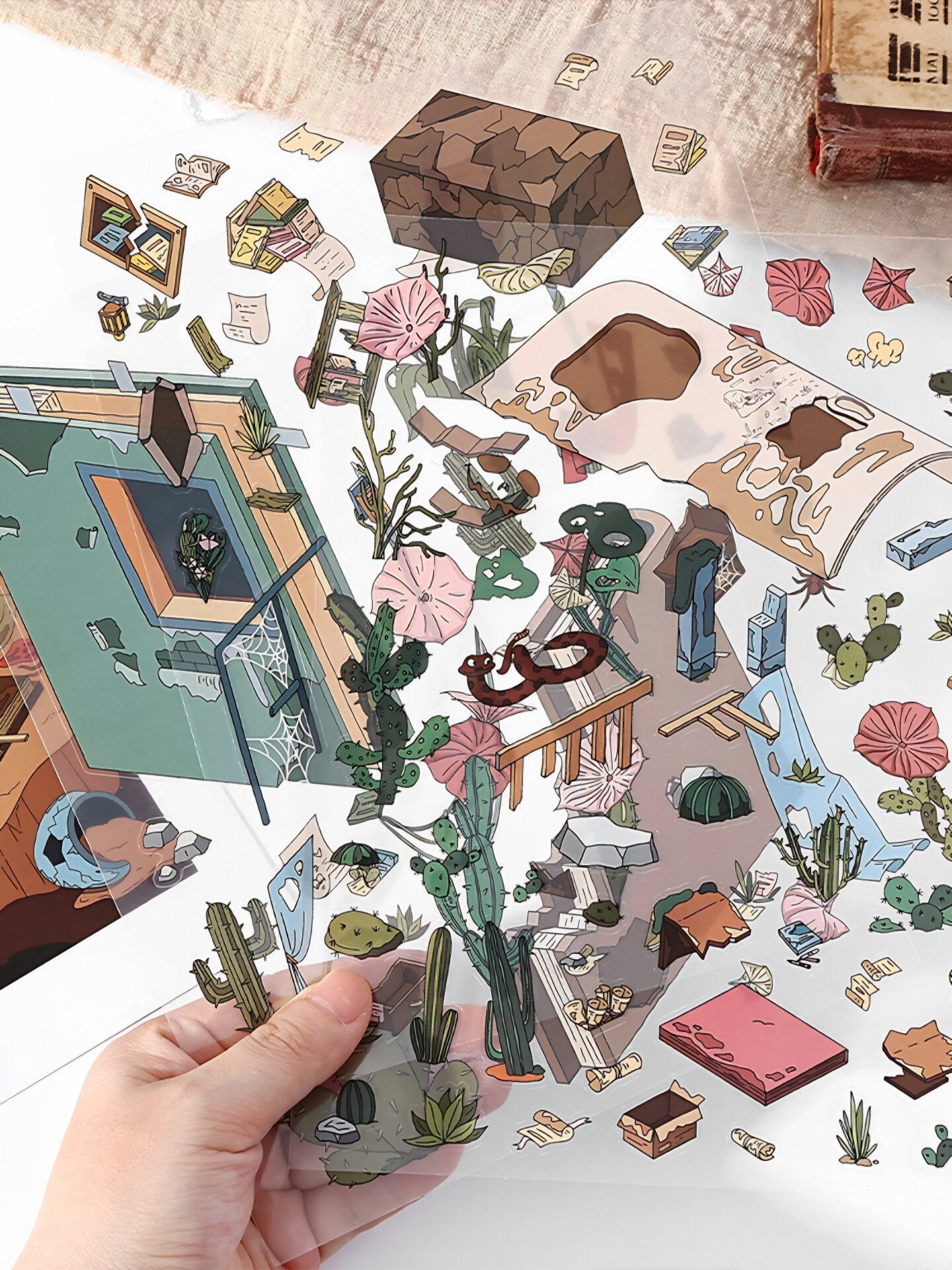 Infeelme's 15th play of DIY 3D Scene Stickers in open today, Landscaping Sticker Forgotten Forest Miniature Scene Sticker #123
