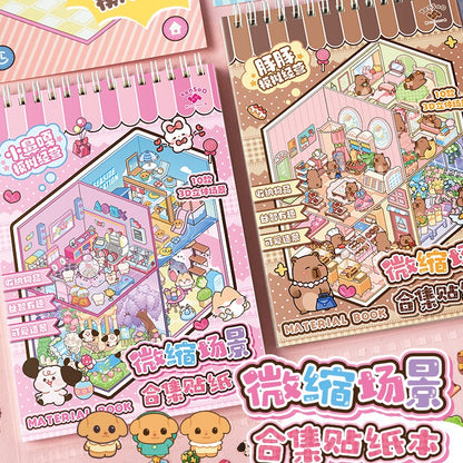 Capybara DIY 3D Scene Stickers Collection Book Miniature Scene #261
