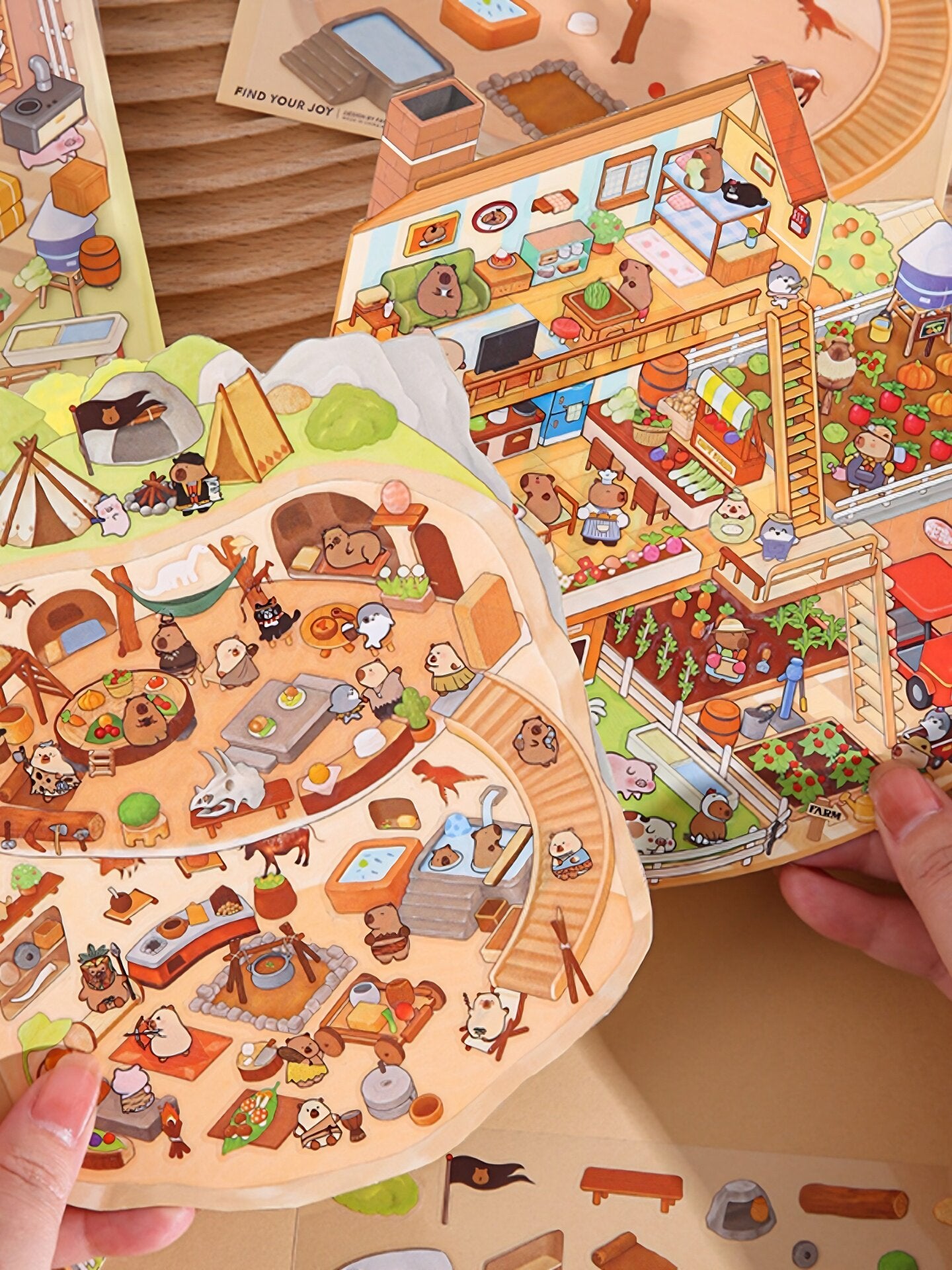 Capybara  Hangting Series DIY 3D Scene Stickers Miniature Scene #260