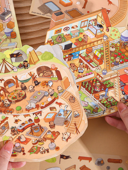 Capybara  Hangting Series DIY 3D Scene Stickers Miniature Scene #260