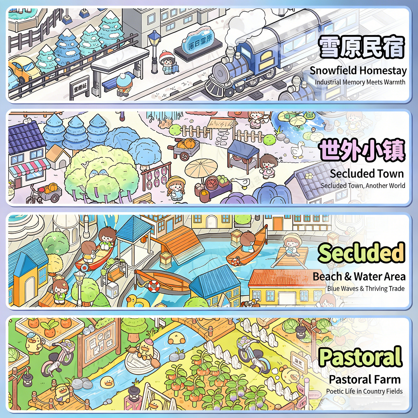 TELADO DIY 3D Scene Stickers Collection Ben 5.0 New Pastoral Landscaping Sticker Scene Hand Account Sticker Set Three-dimensional Miniature Cabin Girls Children's Educational Toys DIY Hand Account Sticker Sticker#91