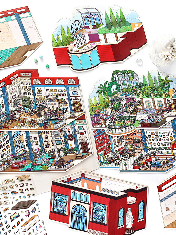 Infeelme's 33rd play of DIY 3D Scene Stickers in open today,  My Cabin Scene Miniature Landscaping Sticker Large#141