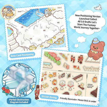 TELADO DIY 3D Scene Stickers bound book collection 3.0 landscaping sticker scene hand account sticker three-dimensional miniature hut girl children's educational toy DIY hand account decoration creative sticker#89