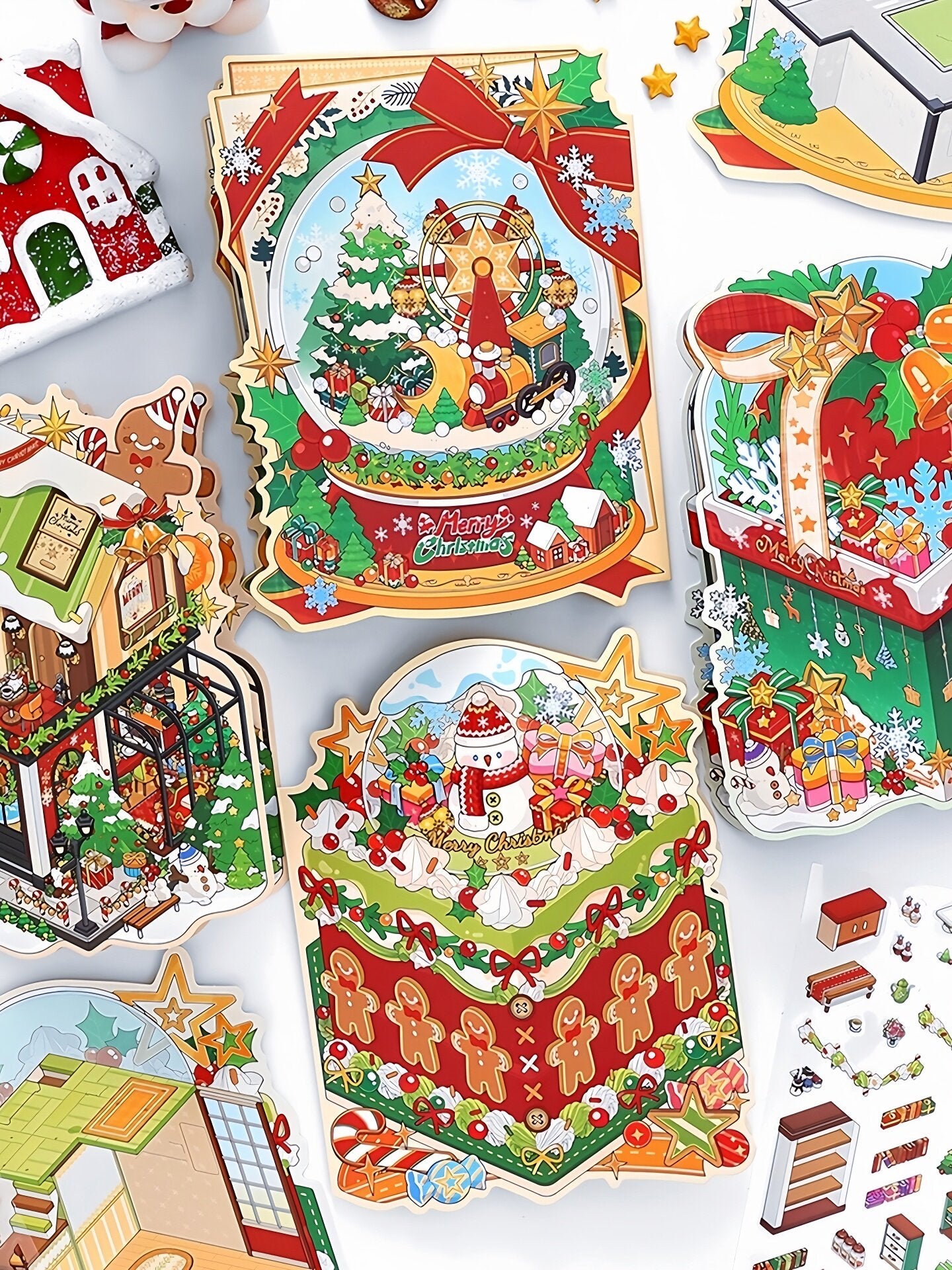 Infeelme's 25th play of DIY 3D Scene Stickers in open today, Christmas miniature scene stickers High difficulty#146