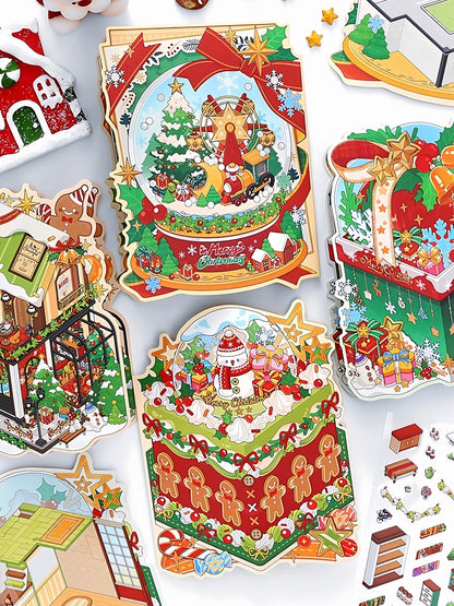 Infeelme's 25th play of DIY 3D Scene Stickers in open today, Christmas miniature scene stickers High difficulty#146