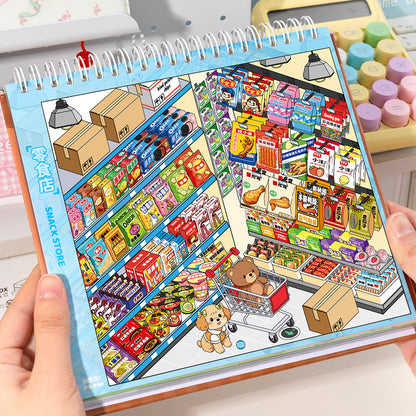 Junbei DIY 3D Scene Stickers [10 Scenes] Junbei Stocking Series – Miniature Scene Collection Book – Sunwingbit 16.0 #335