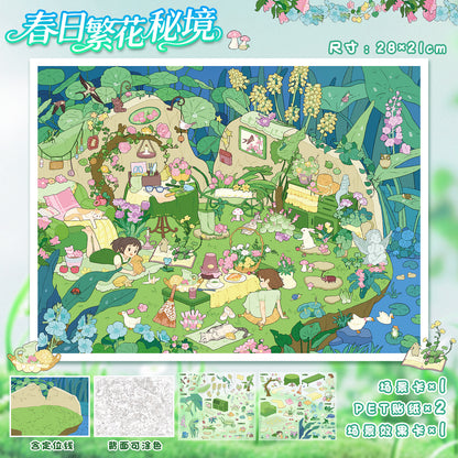 YiLan DIY 3D Scene Stickers 117.0 Four Seasons Series Miniature Scene Stickers #309