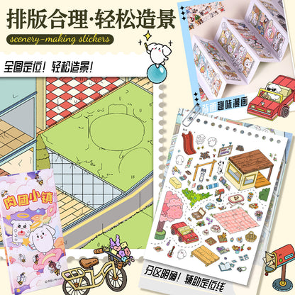 Meatball Puppy Season 6.0 DIY 3D Scene Stickers Handmade DIY Scene Stickers Extra Long Memorial Book Ten Folding Pages #212