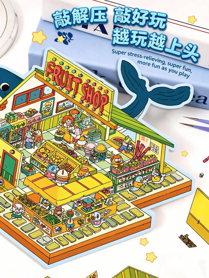 YiLan DIY 3D Scene Stickers 17.0 Large size three-dimensional cabin #219
