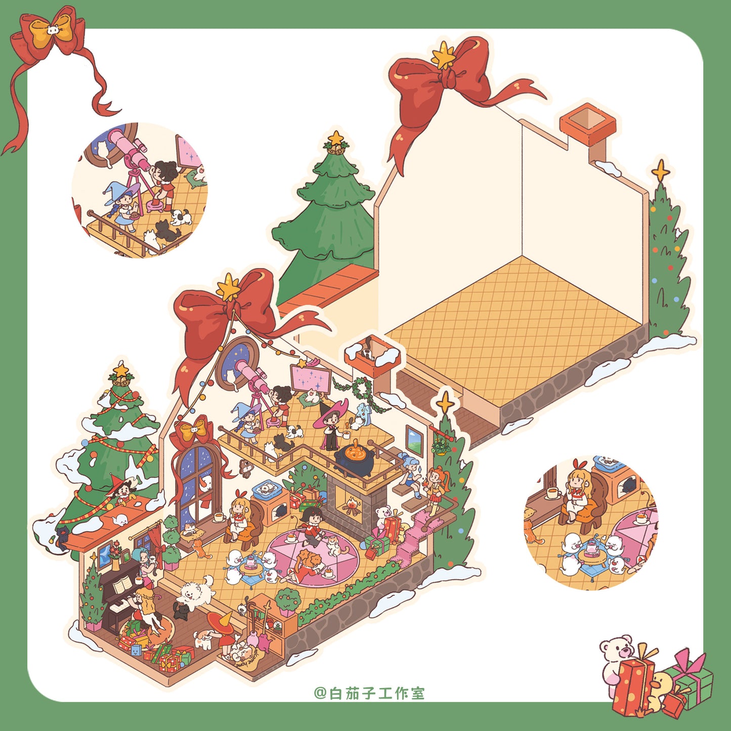 White eggplant [Christmas witch party] DIY 3D Scene Stickers #199