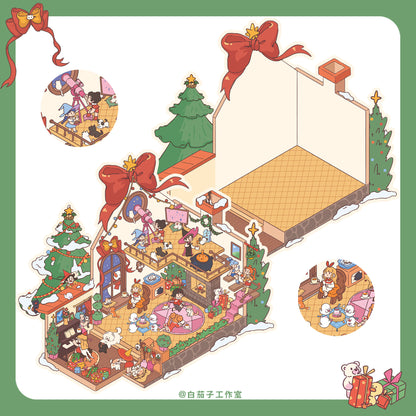 White eggplant [Christmas witch party] DIY 3D Scene Stickers #199