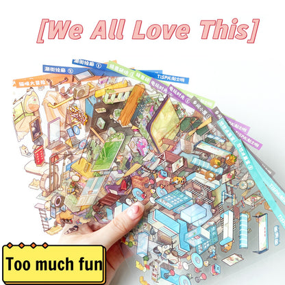 My Leisure Time 4.0 Scene Sticker Collection - Mini & Portable 3D Mini House, DIY Supplies # 22