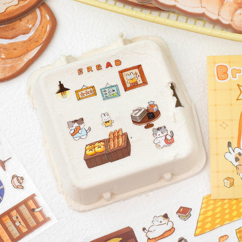Kitten Bakery Workshop | Cute Store Interior Mini House Scene Stickers # 79