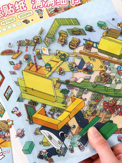 YiLan DIY 3D Scene Stickers 17.0 Large size three-dimensional cabin #219