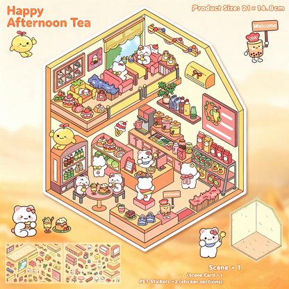 YiLan DIY 3D Scene Stickers Cute Little House Series Small Size Miniature Scene Stickers #312