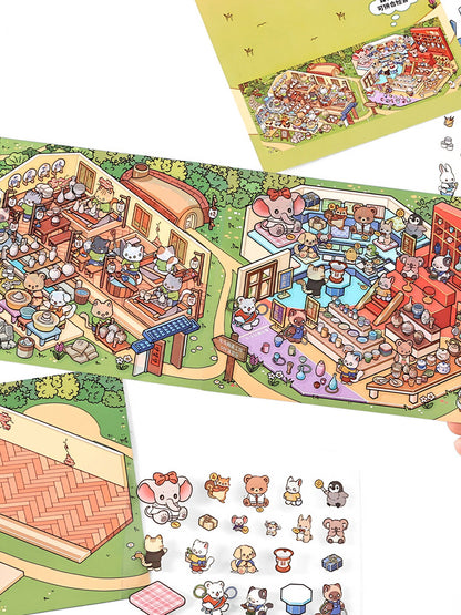 Infeelme's eighth play of DIY 3D Scene Stickers  in open today, 2.5D landscaping sticker large miniature scene three-dimensional hut sticker#110