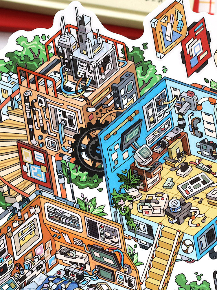Infeelme's 38th play of DIY 3D Scene Stickers in open today, My Cabin Scene Miniature Landscaping Sticker Large#129