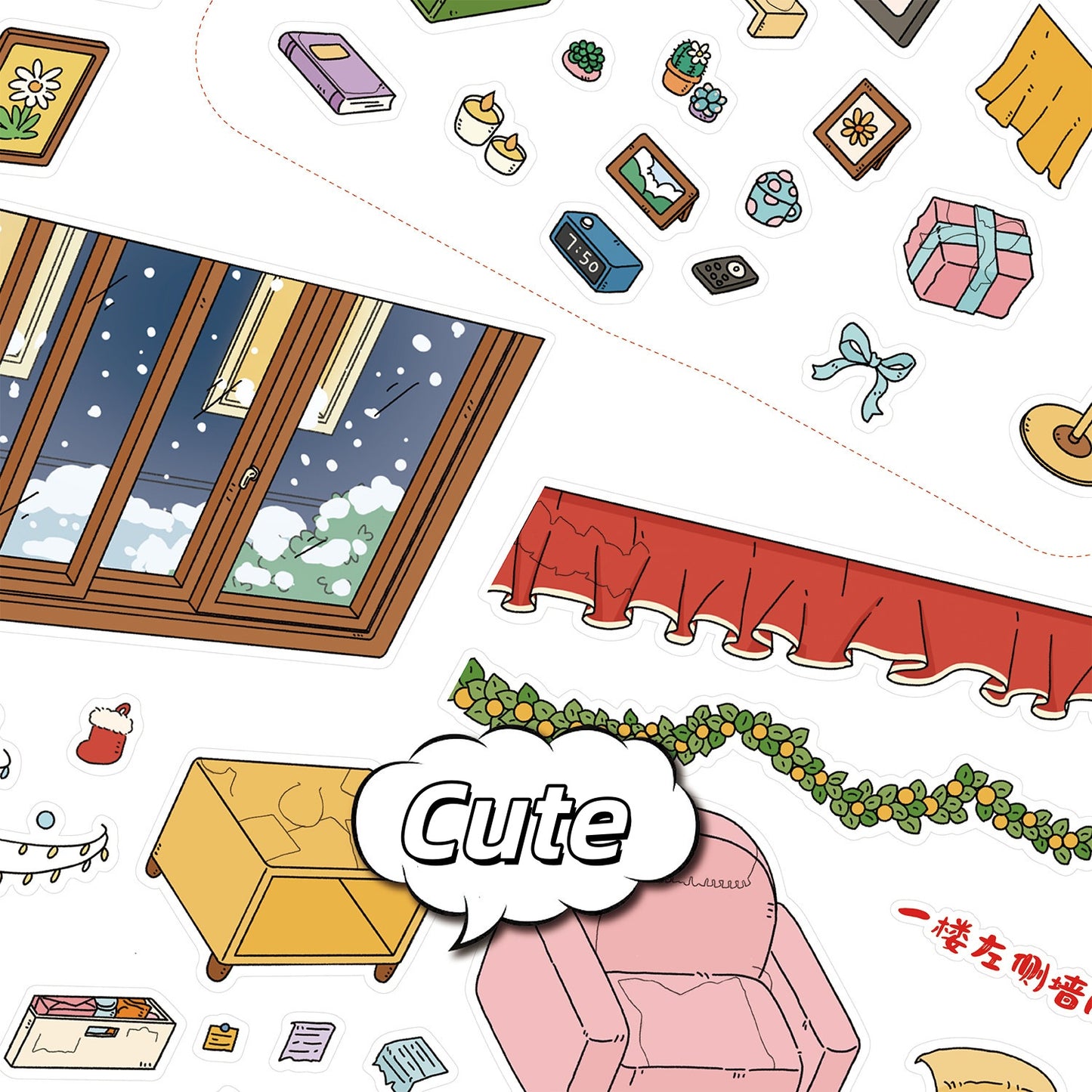 Senyou DIY 3D Scenes Stickers Large Version 30.0 Cute & Warm Loft Apartment Scene Stickers #302