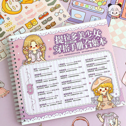 TELADO Beauty Girl Dressup Manual Collection Girl Children's Toys Princess Sticker Book Character Handbook Makeup#93