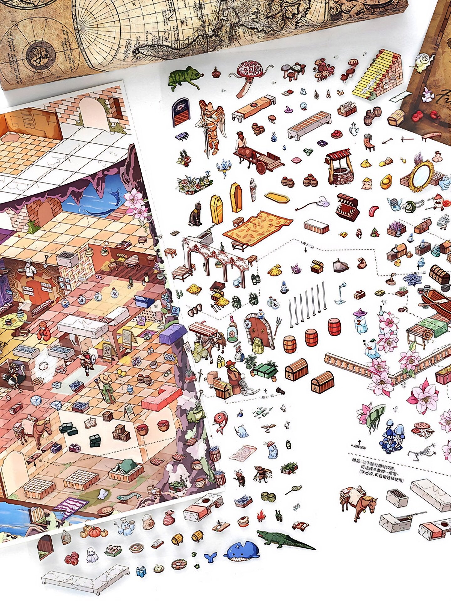 Infeelme's 37th play of DIY 3D Scene Stickers in open today, My Cabin Scene Miniature Landscaping Sticker Large#142
