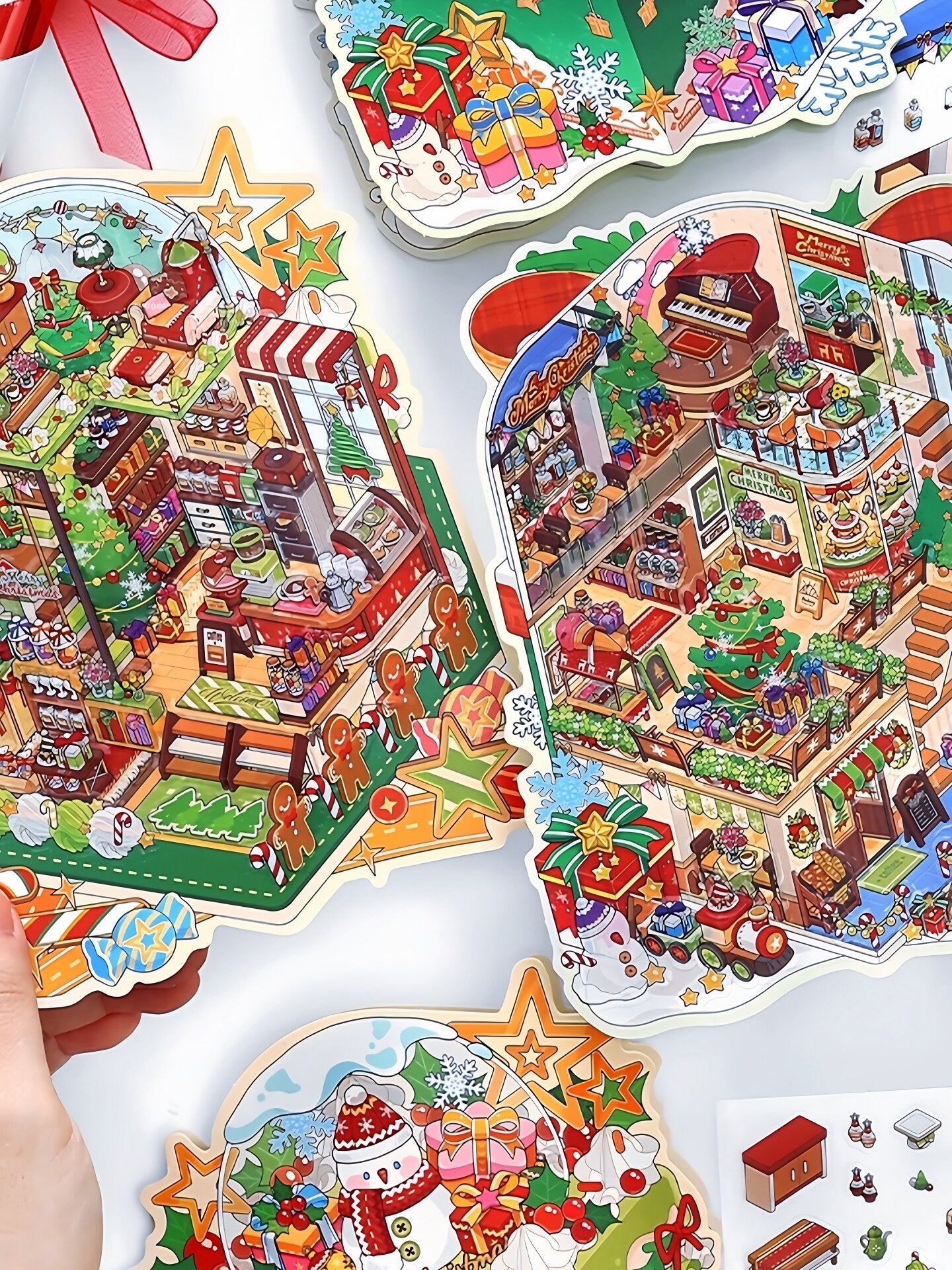 Infeelme's 25th play of DIY 3D Scene Stickers in open today, Christmas miniature scene stickers High difficulty#146