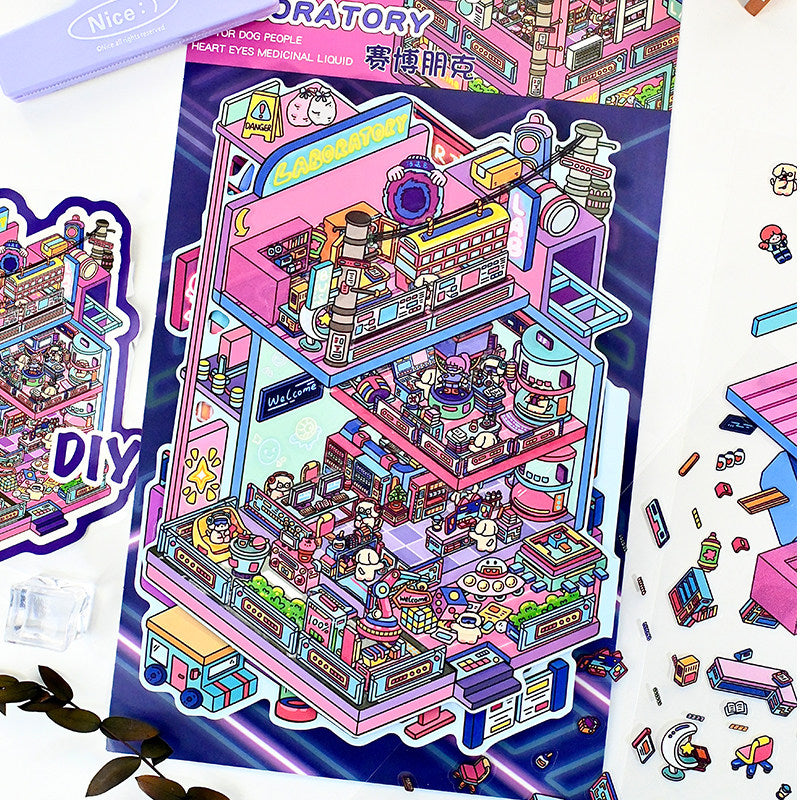 Senyou DIY 3D Scenes Stickers Large Version 4.0 cute DIY miniature scene #294