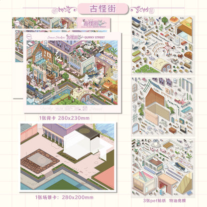 White eggplant 15.0 + 16.0 series street view lattice special oil DIY 3D Scene Stickers #191