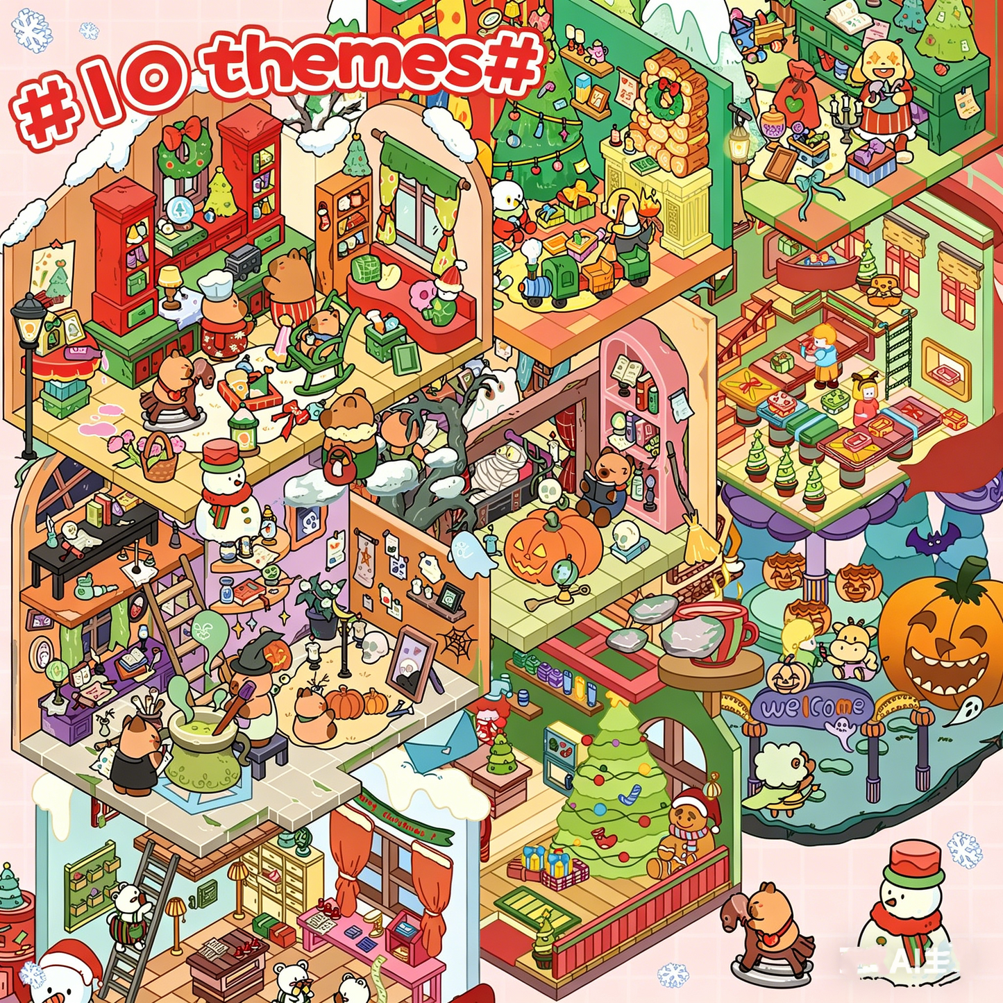 YiLan DIY 3D Scene Stickers Christmas Series Miniature Scene Sticker Collection Book #315