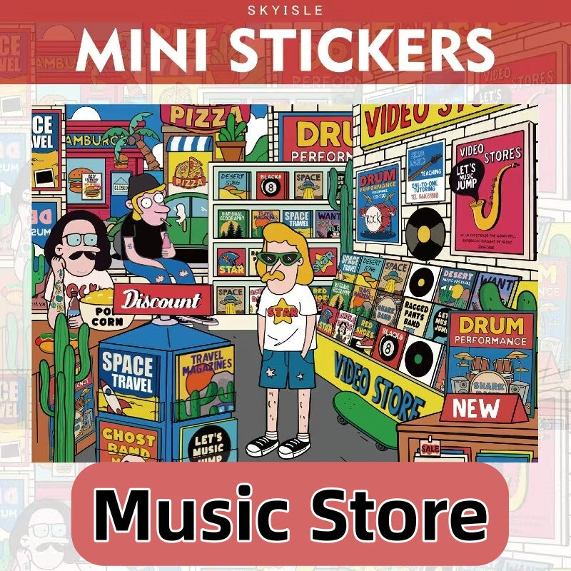 SKYISLE mini1.0 DIY 3D Scene Stickers, modern youth American comic, decompression sticker to decorate miniature scene#104