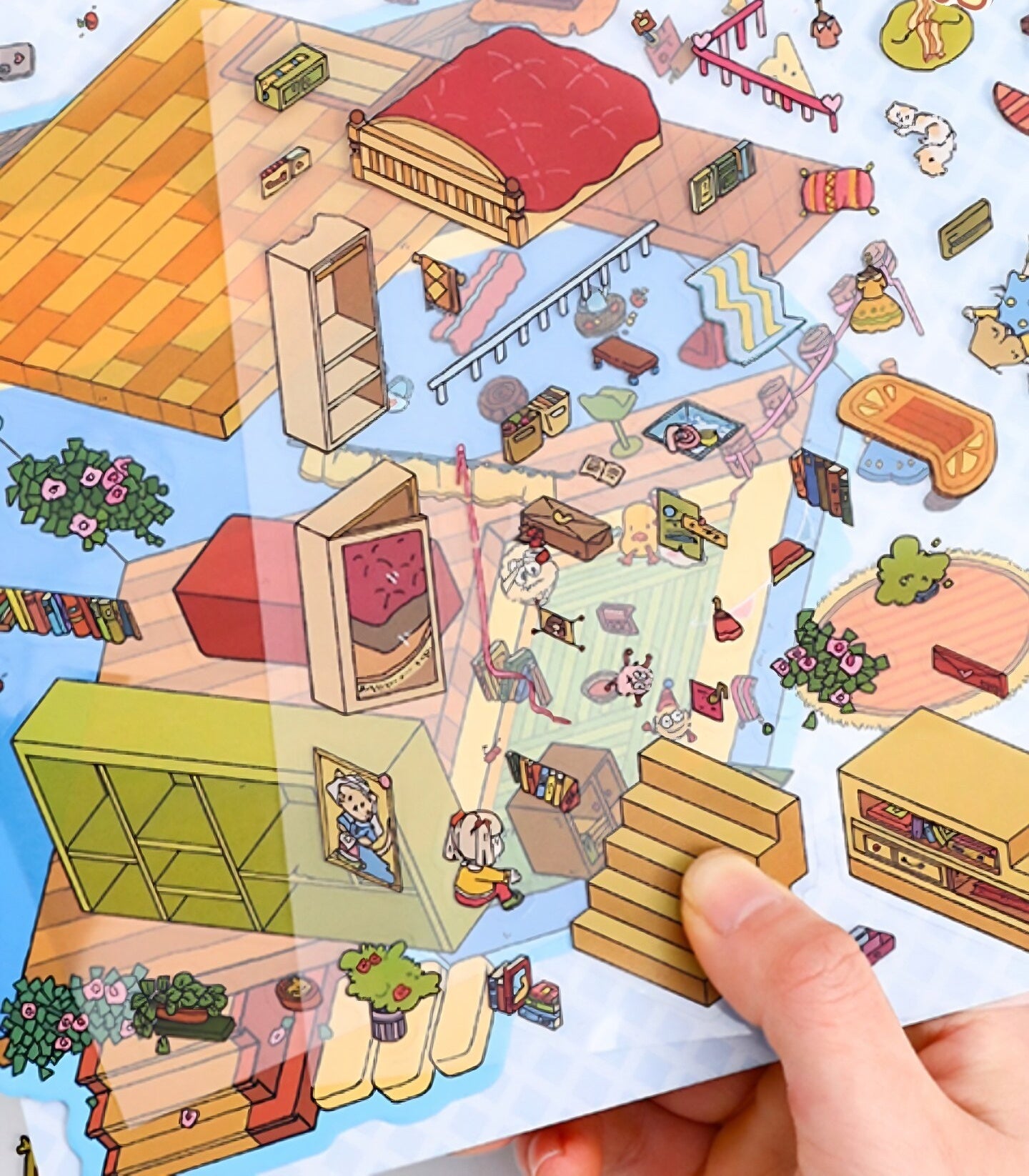 YiLan DIY 3D Scene Stickers 16.0 Cute Large Size 3D Cabin Doll Party #223
