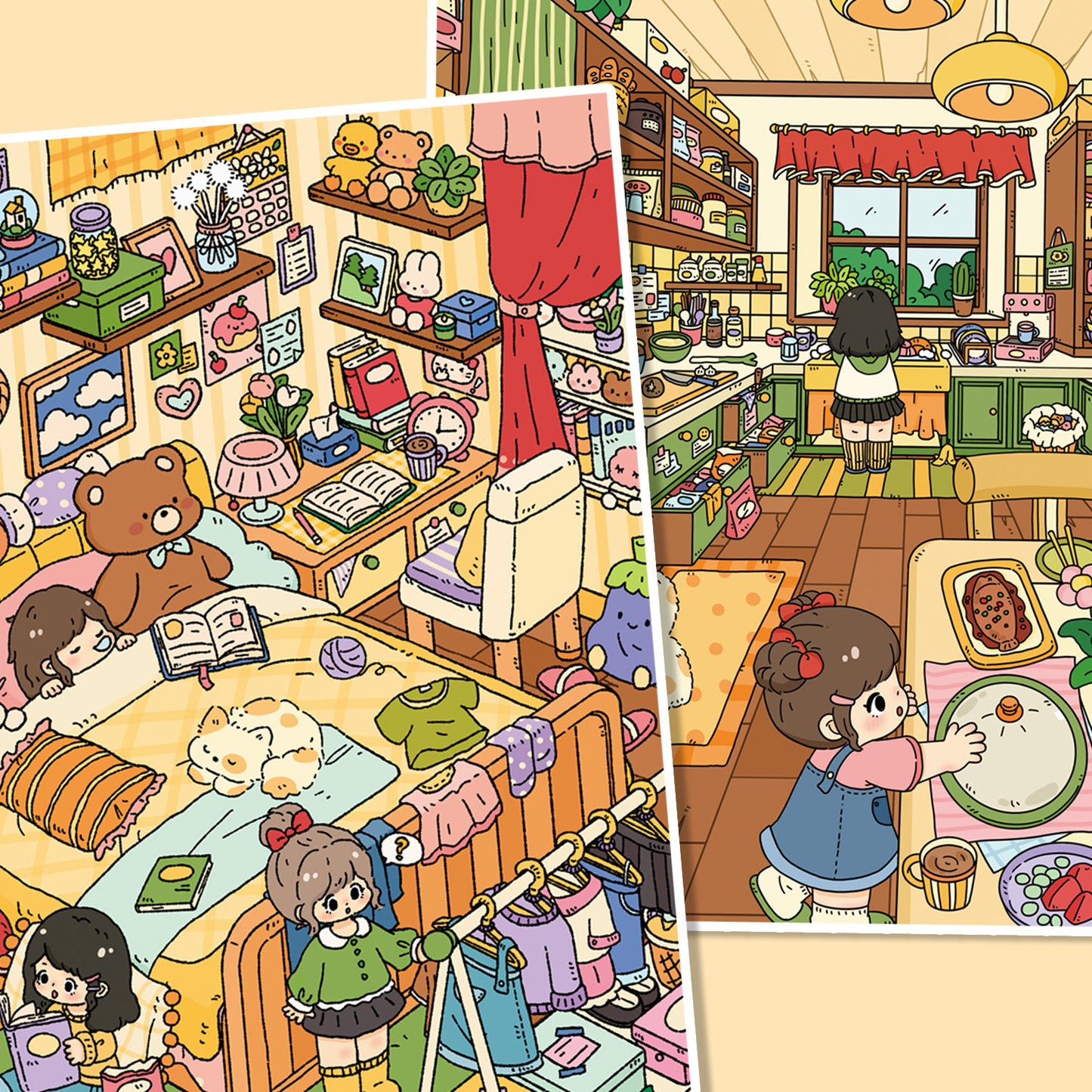 Senyou DIY 3D Scenes Stickers Large Version 20.0 Bedroom & Kitchen Series Cute DIY Scene Stickers #303