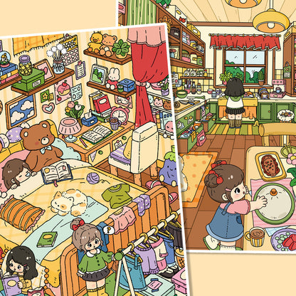 Senyou DIY 3D Scenes Stickers Large Version 20.0 Bedroom & Kitchen Series Cute DIY Scene Stickers #303