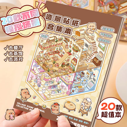 YiLan DIY 3D Scene Stickers 1.0 Miniature Scene Collection Book – Large Size #328