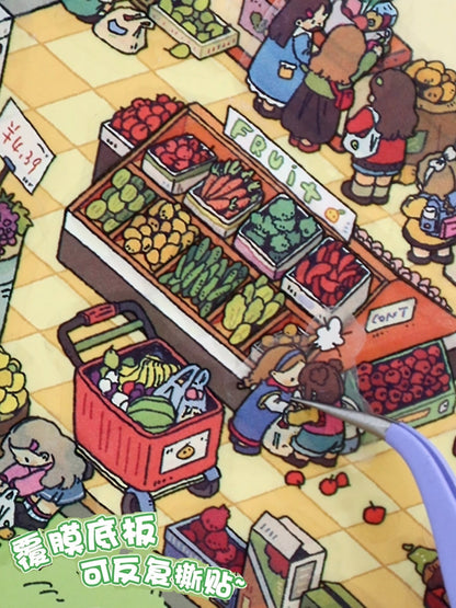 YiLan DIY 3D Scene Stickers 12.0 Cute Large Supermarket #227