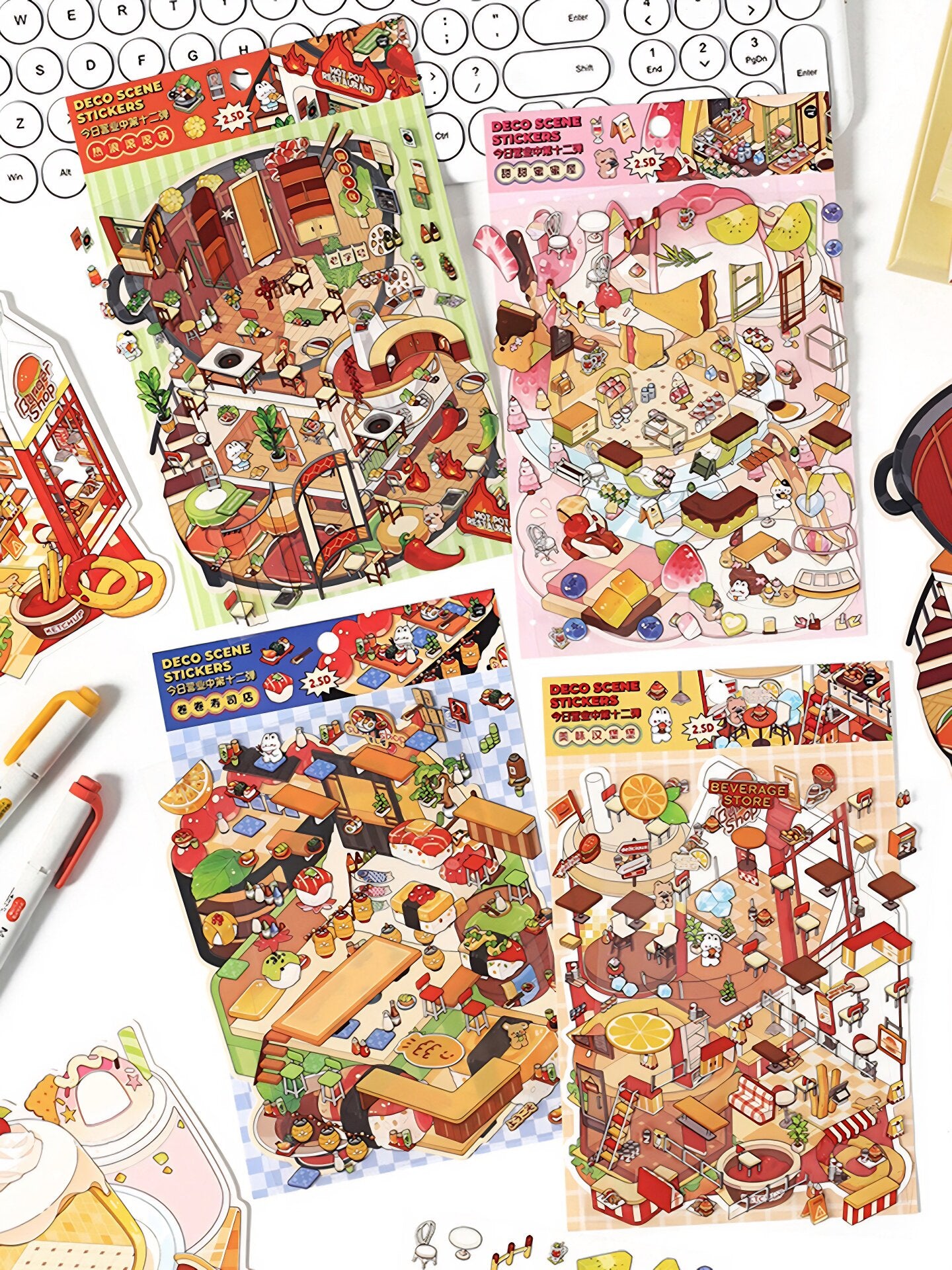Infeelme's 12th play of DIY 3D Scene Stickers in open today, Landscaping Sticker Large 3D Cabin Miniature Scene 12.0#154