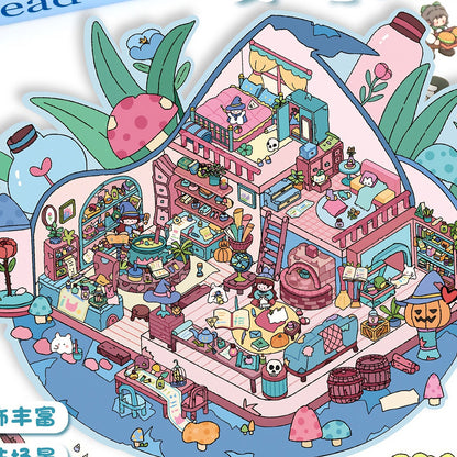 YiLan DIY 3D Scene Stickers 46.0 Extra large cute burger shack #225