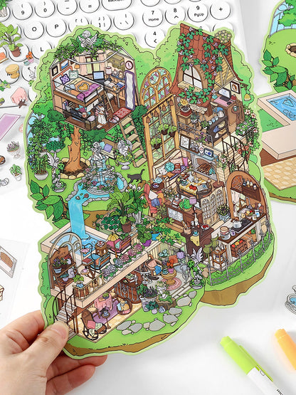 Infeelme's 5th  play of DIY 3D Scene Stickers in open today,  Landscaping Sticker Large Miniature Scene Street Sticker Extra Large Edition 5.0#135