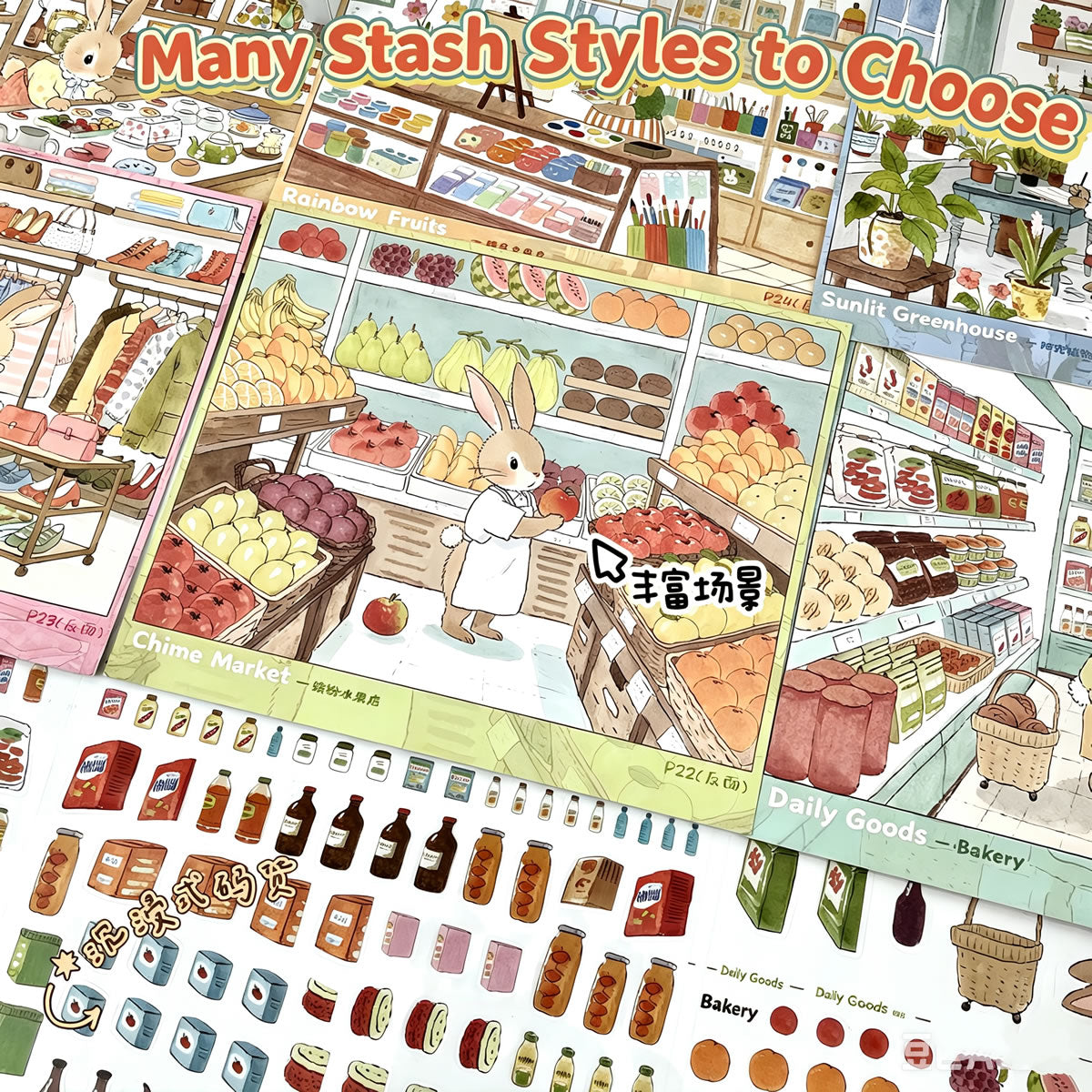 Bunny Dreamscape Sticker Book – DIY Scene-Making Stickers #337
