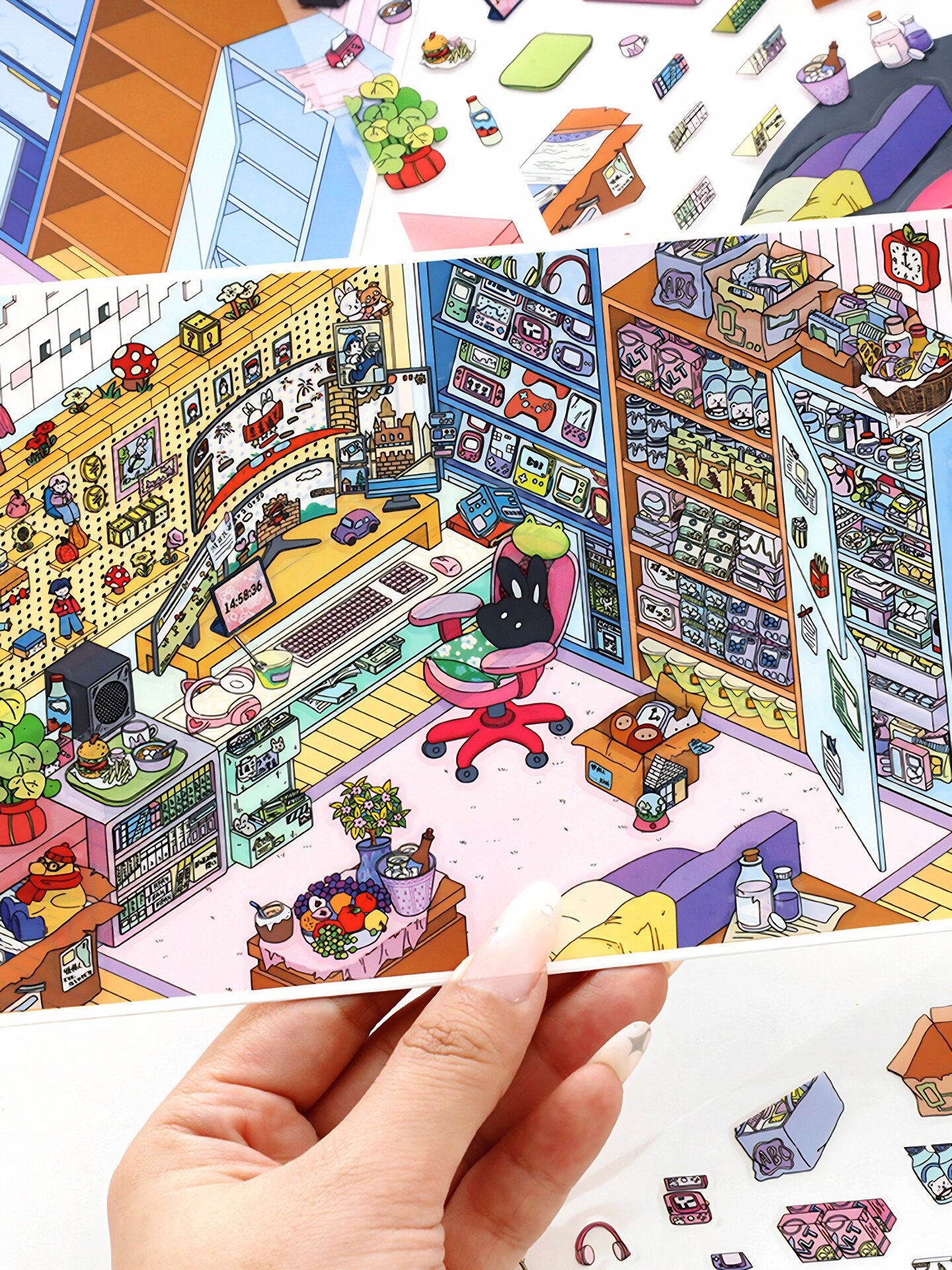 Infeelme's 18th play of DIY 3D Scene Stickers in open today, My Cabin Landscaping Sticker Cute DIY Handmade Miniature Scene Sticker#125