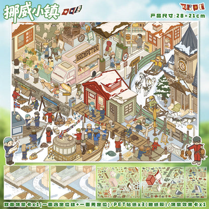 YiLan DIY 3D Scene Stickers 147.0 California Coast & Norwegian Village #308