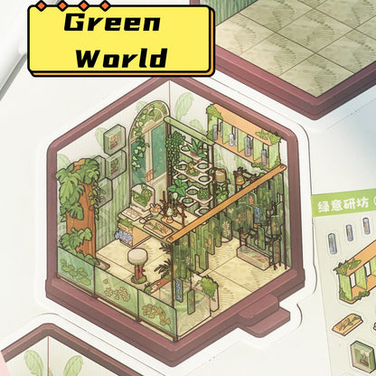 My Leisure Time 4.0 Scene Sticker Collection - Mini & Portable 3D Mini House, DIY Supplies # 22