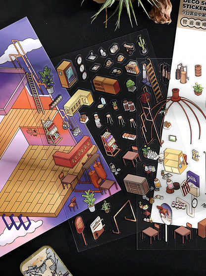 Infeelme's 16th play of DIY 3D Scene Stickers  in open today, cute DIY handmade miniature scenes#115