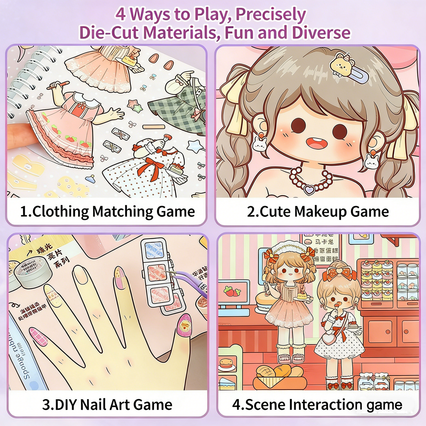 TELADO Beauty Girl Dress Manual Collection Book Girl Children's Educational Toys Princess Dress Up Sticker Book Cartoon Character Clothes Decoration Handbook Sticker Handbook Sticker Makeup Sticker Book#86