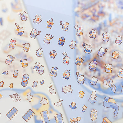 Meow Leisure Day | Large 3D Stereoscopic House DIY Stress Relief Stickers # 72