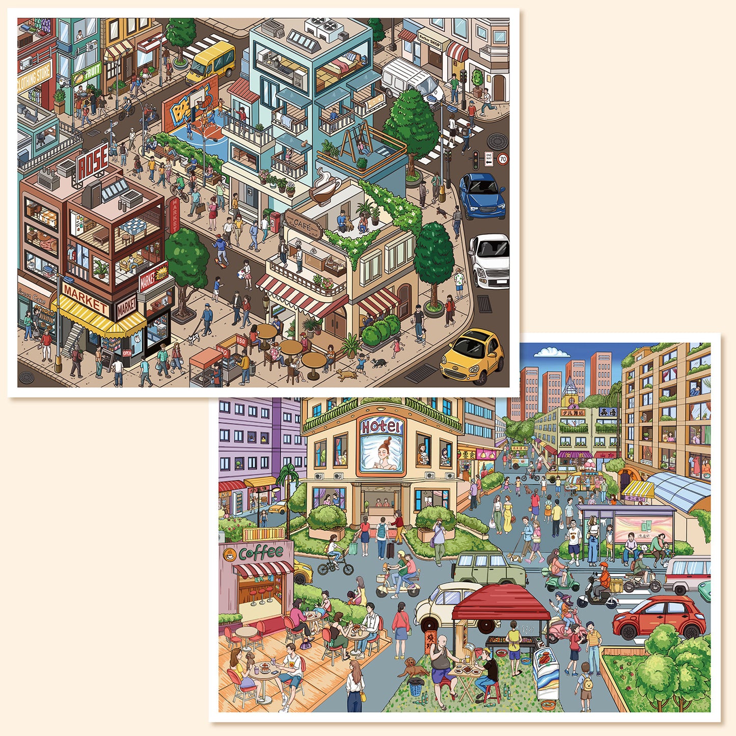 YiLan DIY 3D Scene Stickers 119.0 Street View Series Special Oil Process Miniature Scene Stickers #313