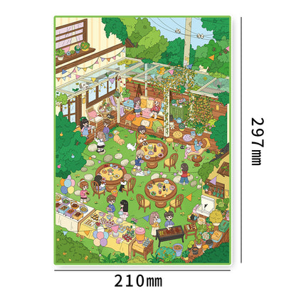 Senyou DIY 3D Scenes Stickers Large version 37.0 garden party series #266